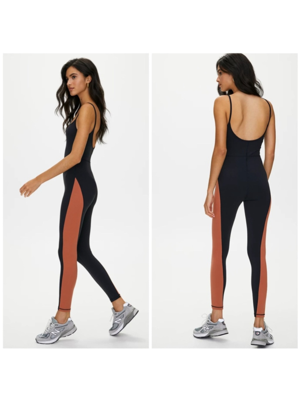 Aritzia Wilfred Free Divinity Jumpsuit Size XXS Black Rust Athletic Bodycon